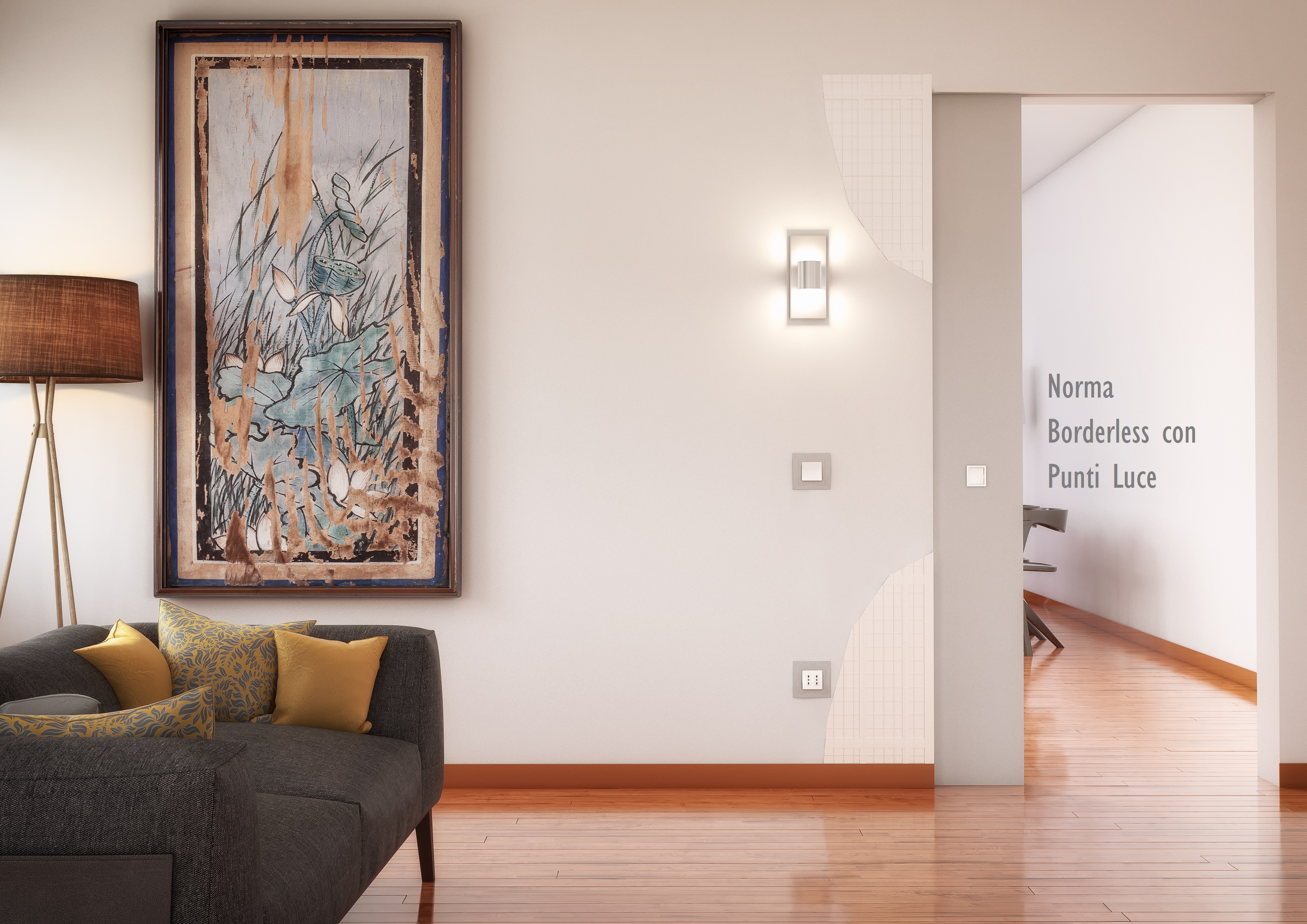 Punto luce sul controtelaio: Norma Bordeless Point Light